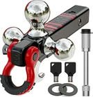 Trailer Hitch Tri-ball Mount 2" Receiver 1-7/8" 2-5/16" Hook Pin Lock New. Price: $107.29.