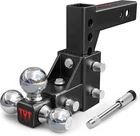 Adjustable Tri-ball Trailer Hitch For 2 Inch Receiver, 5" Drop/rise, Triple New. Price: $89.99.